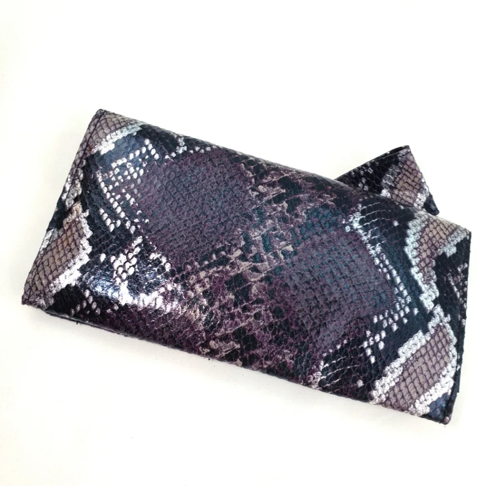 NWT! Claire's Purple and Silver Faux Croc Wallet